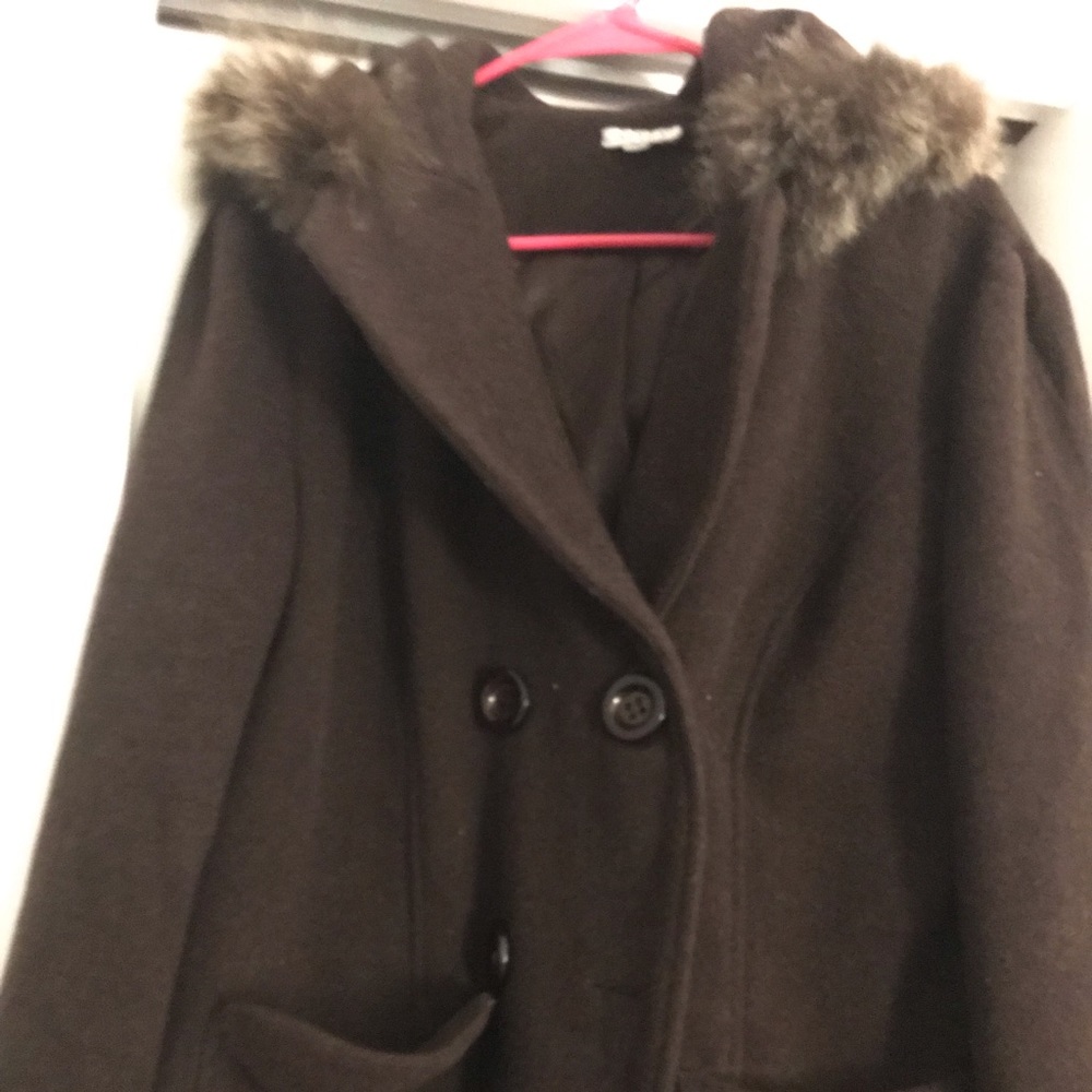 Beautiful brown jacket with fur collar
